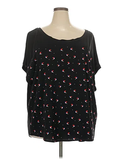 Pre-owned Torrid Short Sleeve Blouse In Black