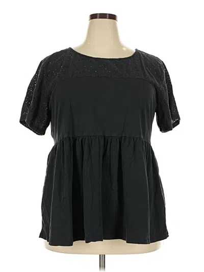 Pre-owned Torrid Short Sleeve Blouse In Black