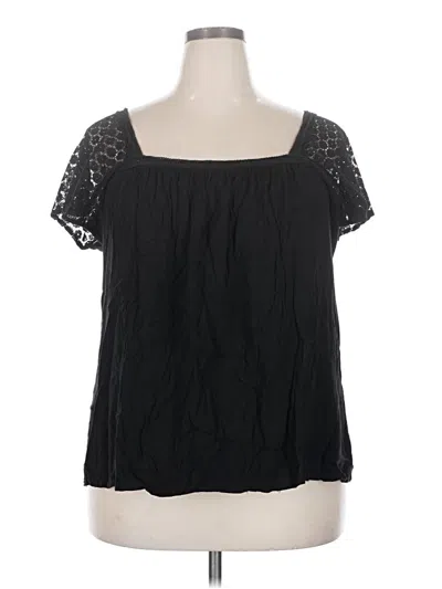 Pre-owned Torrid Short Sleeve Blouse In Black