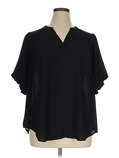Pre-owned Torrid Short Sleeve Blouse In Black