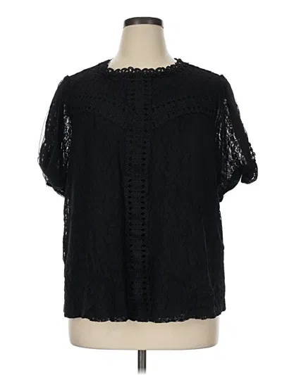 Pre-owned Torrid Short Sleeve Blouse In Black