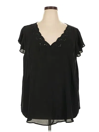 Pre-owned Torrid Short Sleeve Blouse In Black