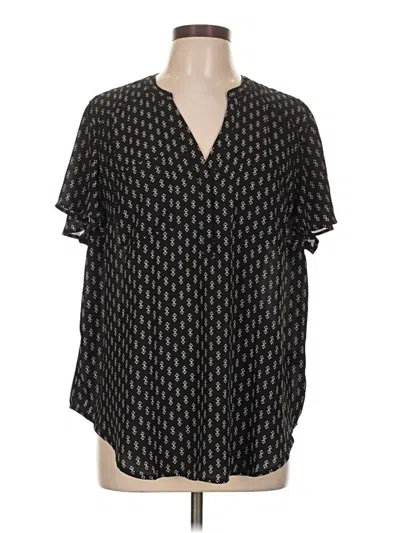Pre-owned Torrid Short Sleeve Blouse In Black
