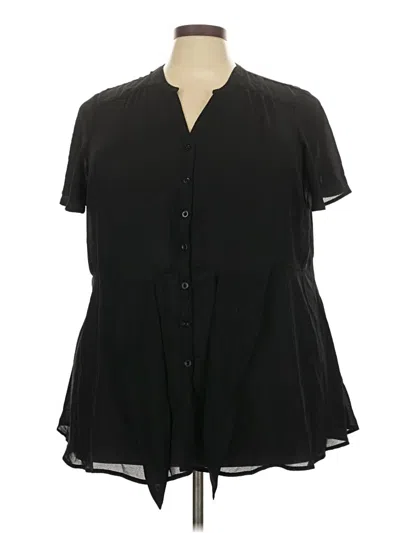 Pre-owned Torrid Short Sleeve Blouse In Black