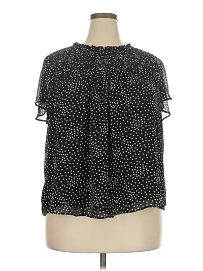 Pre-owned Torrid Short Sleeve Blouse In Black