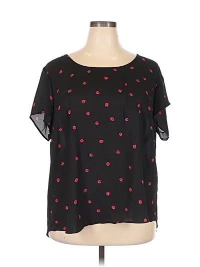 Pre-owned Torrid Short Sleeve Blouse In Black