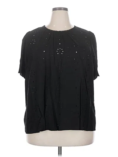 Pre-owned Torrid Short Sleeve Blouse In Black