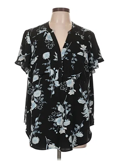 Pre-owned Torrid Short Sleeve Blouse In Black