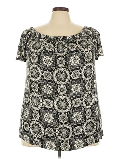 Pre-owned Torrid Short Sleeve Blouse In Black