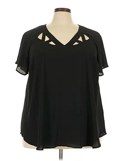 Pre-owned Torrid Short Sleeve Blouse In Black