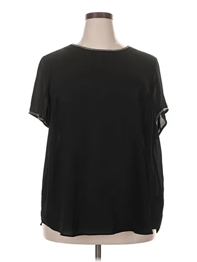 Pre-owned Torrid Short Sleeve Blouse In Black