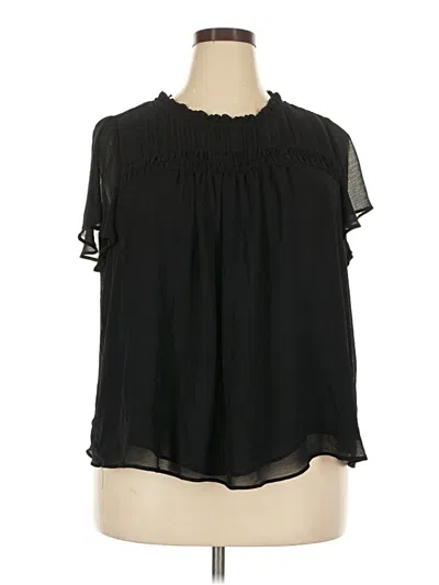 Pre-owned Torrid Short Sleeve Blouse In Black