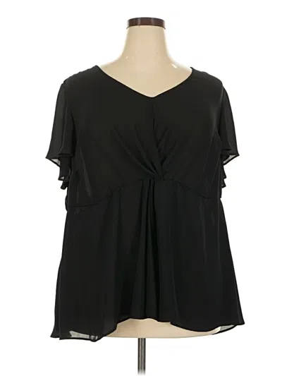Pre-owned Torrid Short Sleeve Blouse In Black
