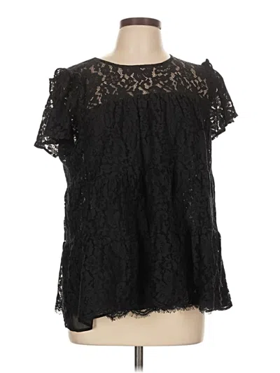 Pre-owned Torrid Short Sleeve Blouse In Black