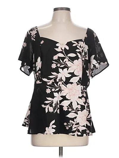 Pre-owned Torrid Short Sleeve Blouse In Black