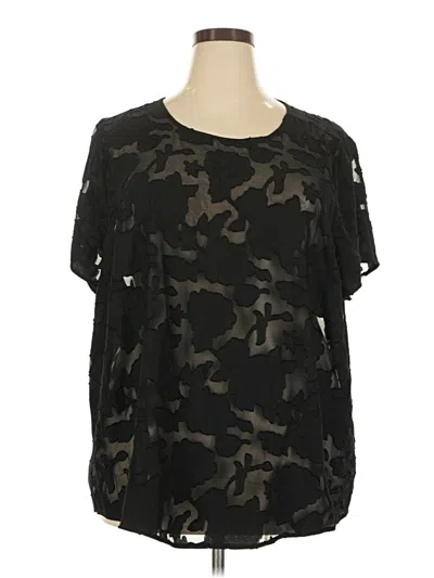 Pre-owned Torrid Short Sleeve Blouse In Black