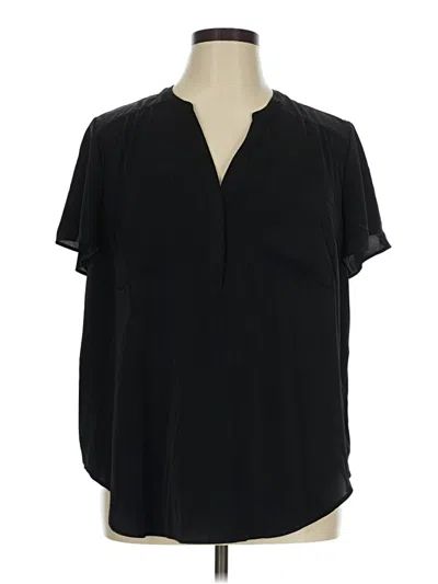 Pre-owned Torrid Short Sleeve Blouse In Black