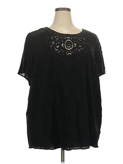 Pre-owned Torrid Short Sleeve Blouse In Black