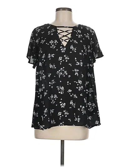 Pre-owned Torrid Short Sleeve Blouse In Black