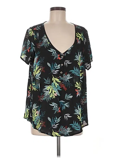 Pre-owned Torrid Short Sleeve Blouse In Black