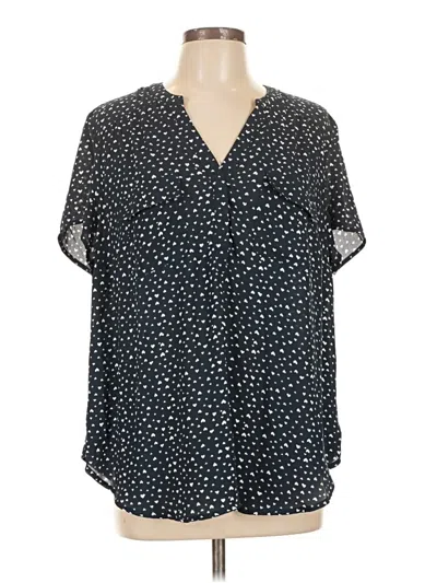 Pre-owned Torrid Short Sleeve Blouse In Black