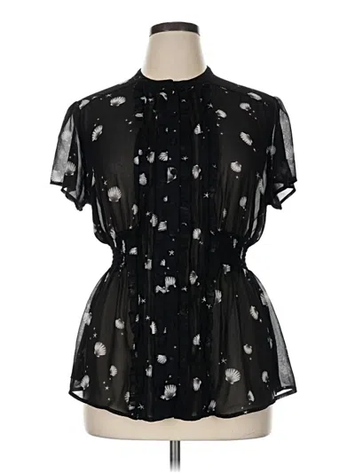 Pre-owned Torrid Short Sleeve Blouse In Black