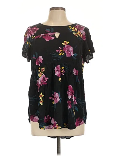 Pre-owned Torrid Short Sleeve Blouse In Black