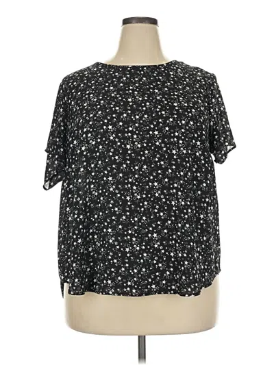 Pre-owned Torrid Short Sleeve Blouse In Black