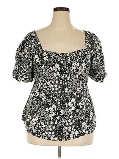 Torrid Short Sleeve Blouse In Black