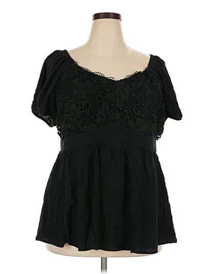 Torrid Short Sleeve Blouse In Black