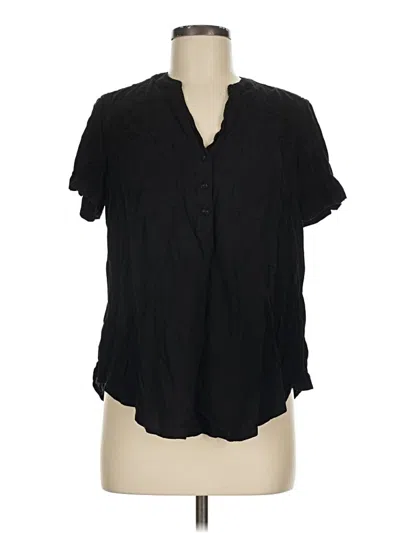 Pre-owned Torrid Short Sleeve Blouse In Black