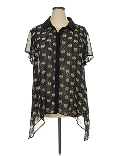 Pre-owned Torrid Short Sleeve Blouse In Black