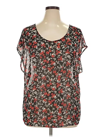 Pre-owned Torrid Short Sleeve Blouse In Black