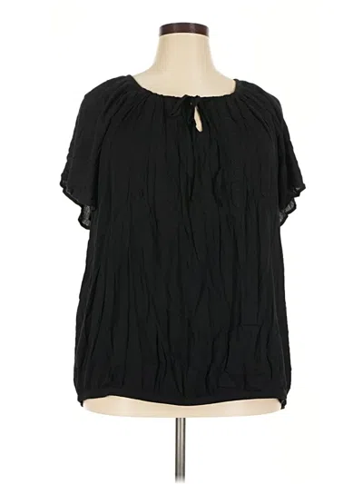 Pre-owned Torrid Short Sleeve Blouse In Black