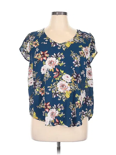 Pre-owned Torrid Short Sleeve Blouse In Blue