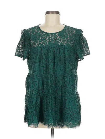 Torrid Short Sleeve Blouse In Blue