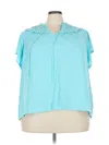 Torrid Short Sleeve Blouse In Blue