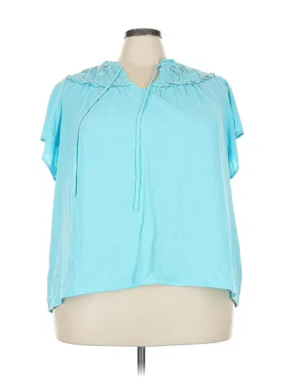 Torrid Short Sleeve Blouse In Blue
