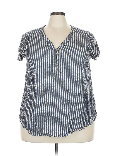 Pre-owned Torrid Short Sleeve Blouse In Blue