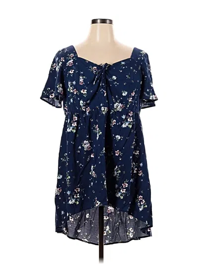 Pre-owned Torrid Short Sleeve Blouse In Blue