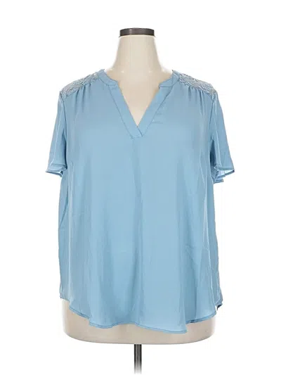 Pre-owned Torrid Short Sleeve Blouse In Blue