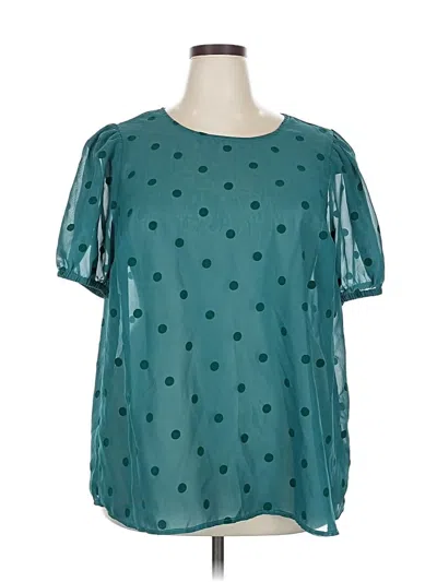 Pre-owned Torrid Short Sleeve Blouse In Blue