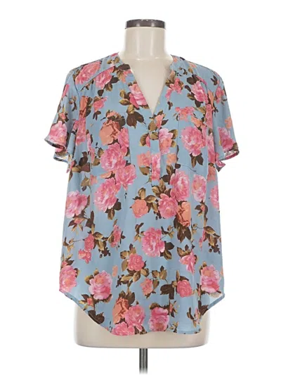 Pre-owned Torrid Short Sleeve Blouse In Blue
