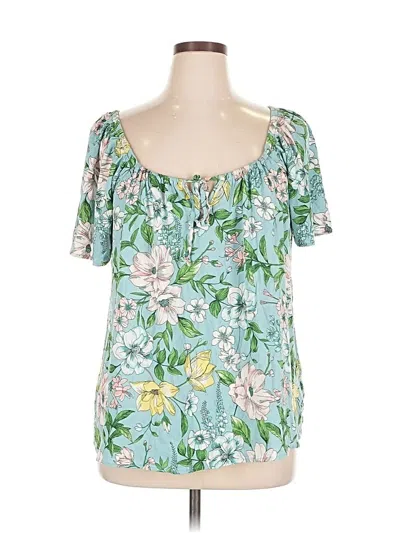 Pre-owned Torrid Short Sleeve Blouse In Blue