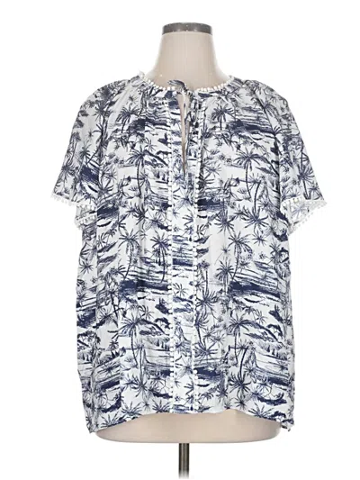 Pre-owned Torrid Short Sleeve Blouse In Blue