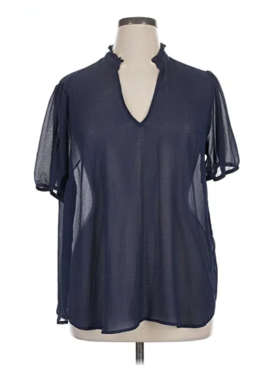 Pre-owned Torrid Short Sleeve Blouse In Blue