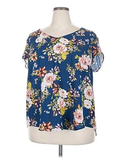Pre-owned Torrid Short Sleeve Blouse In Blue