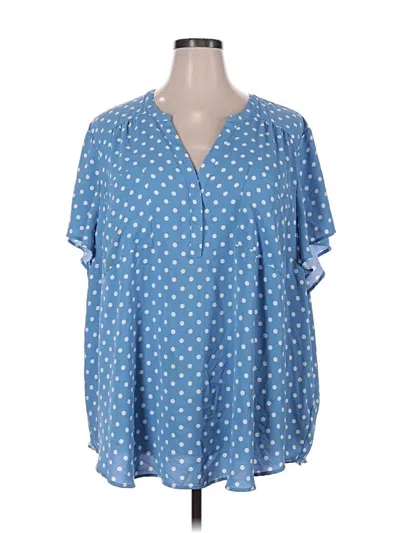 Pre-owned Torrid Short Sleeve Blouse In Blue