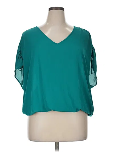 Pre-owned Torrid Short Sleeve Blouse In Blue