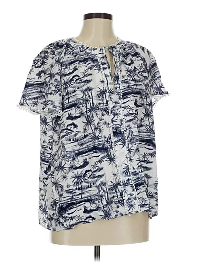 Pre-owned Torrid Short Sleeve Blouse In Blue